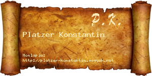 Platzer Konstantin névjegykártya